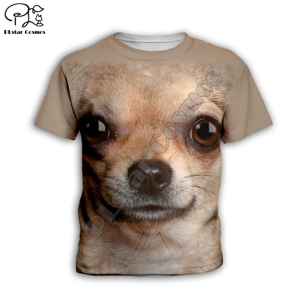 Camiseta de verano para niños, camiseta con estampado 3D de cara de perro de dibujos animados, ropa para niños, camisetas para bebés y niñas, camisetas de manga corta de mono