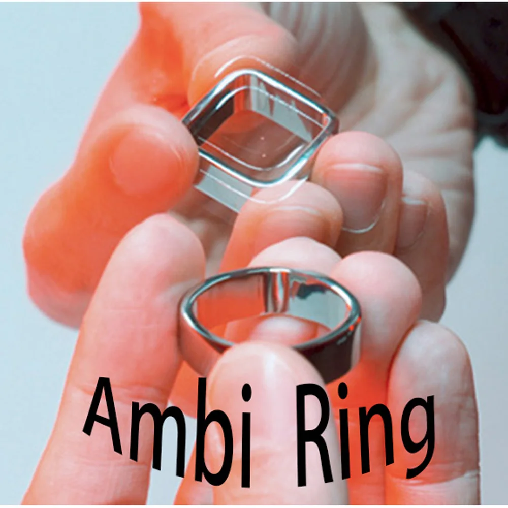 Ambi Ring (Black / Silver Available) Magic Tricks Street Close Up Illusions Gimmick Props Mentalism Circle Square Ring Magia