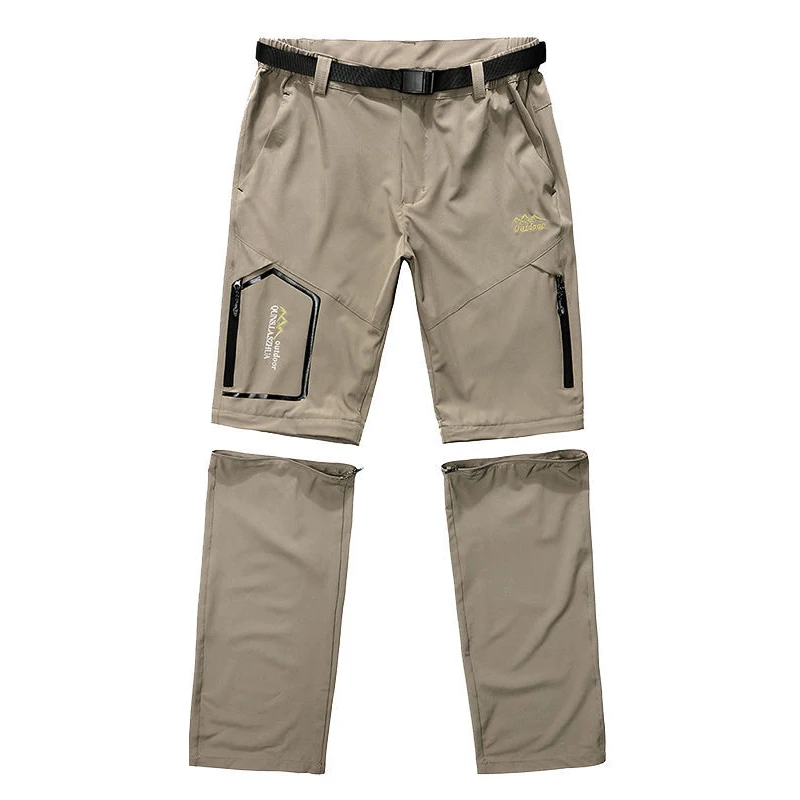 Summer New Men\'s Outdoor Waterproof Breathable Hiking Camping Fishing Climbing Detachable Assault Pants Plus Size 6XL Trousers
