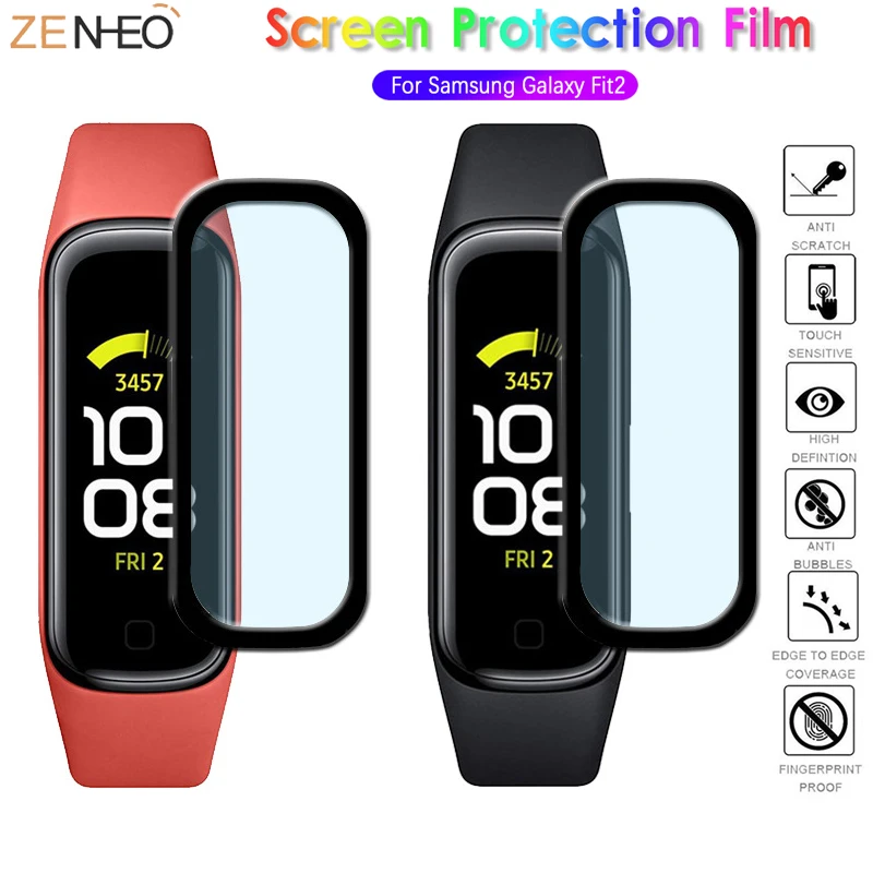 3D Clear Fingerprint Proof Protective Film For Samsung Galaxy Fit2 Soft Fibre Glass Full Coverage Guard Cover Screen Protector