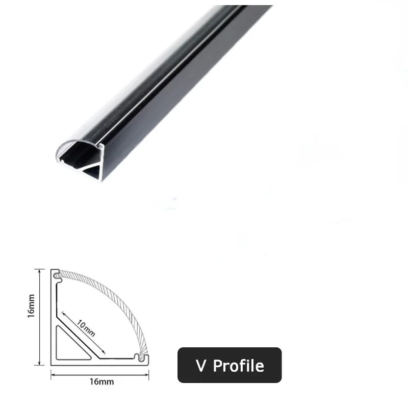 2-30 Stück/Packung LED-Aluminiumprofil 0,5 m/Stück U-/V-Form Geeignet für 8-12 mm LED-Lichtstreifen Gehäusekanal Dekorationsmaterialien – Detail 2