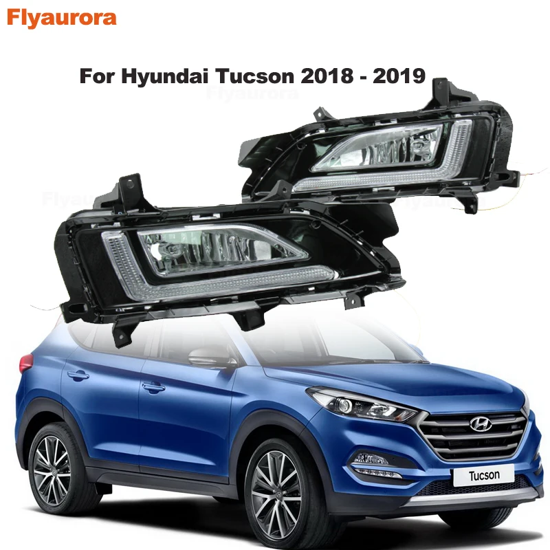 

2pc LED Day time Running Lights Lamp Fog light For Hyundai Ix35 2010 2011 2012 2013 2014 2015-2018 Tucson Fuel Cell 2010-16-2019