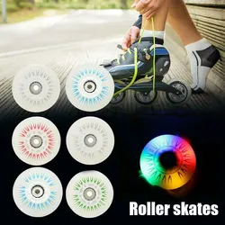 4 adet flaş Inline paten tekerlekleri Wheels LED aydınlatma paten tekerlekleri 80 76 72 68 flaş tekerlek sürgü makarası kayak ayakkabıları Multicolors