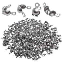 100pcs Stainless Steel Top knots Covers Clamshell Bead Craft Material for Jewelry Making Supplies Accessories Handicraft Fitting