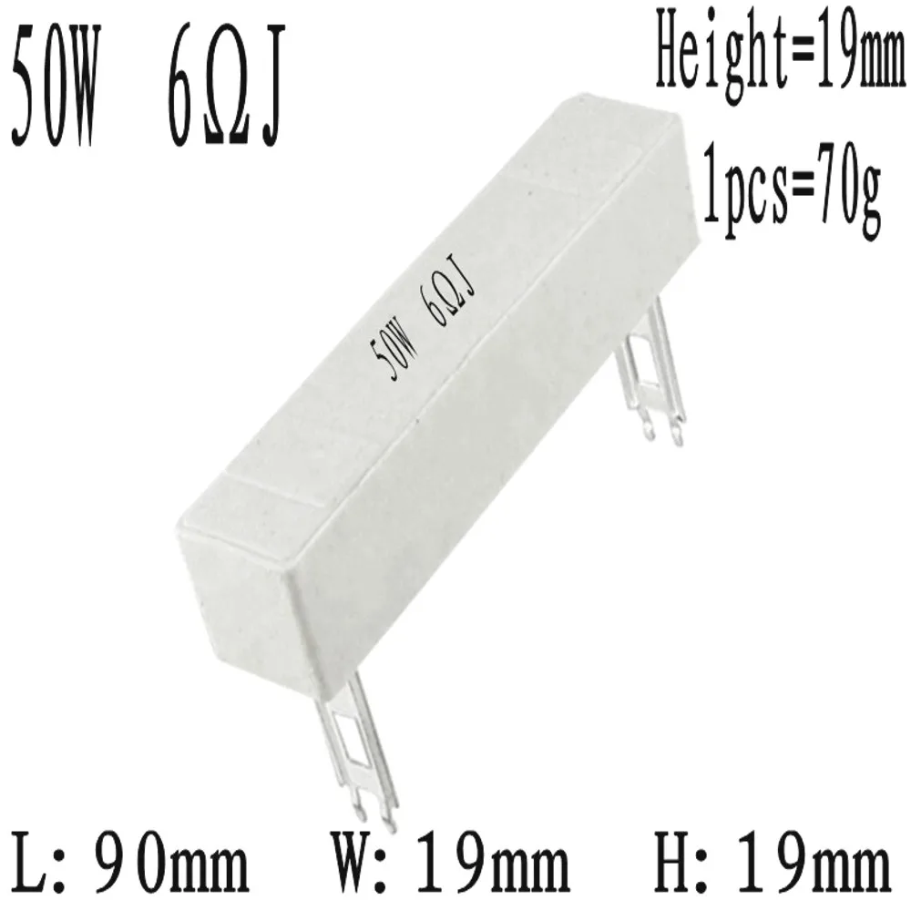 10 Stück 50 W Keramikzement-Hochleistungswiderstand 0,1 ~ 1 K 0,1 0,5 1 1,5 2 2,5 3 4 5 6 8 10 15 20 25 30 50 200 250 300 390 500 Ohm – Detail 7