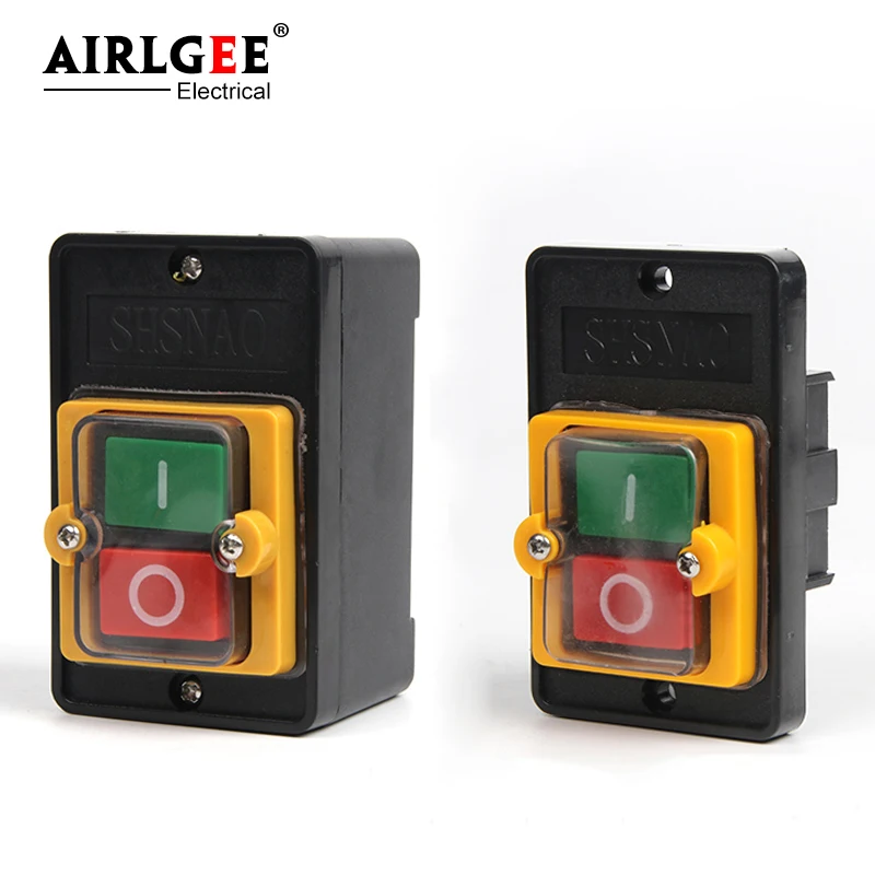 1Pcs Waterproof Push Button AC220V/380V 10A ON OFF 3 Phase Plastic Power Start Switch KAO-5M  Cutting Machine Bench drill Switch