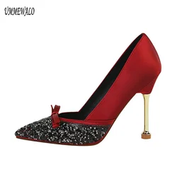 UMMEWALO High Heels Shoes Women Bling Design Pointed Toe Pumps Women Super High Shoes Ladies Shoes New Arrival