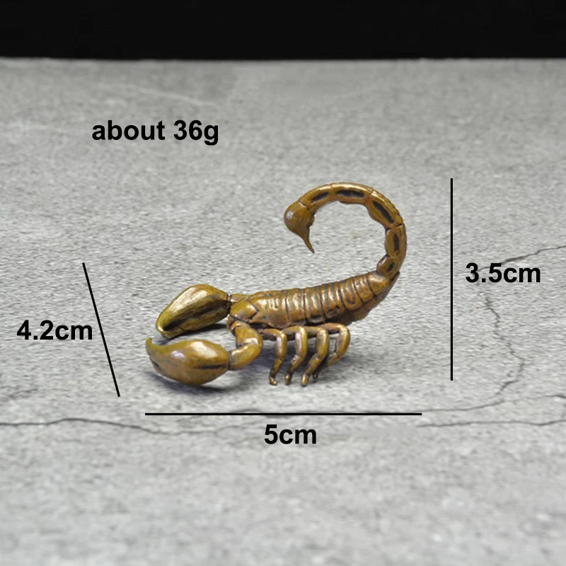 Chinese Classical Copper Scorpion Ornament Animal Figurines Miniatures Tea Pet Vintage Brass Crafts Desk Decorations Accessories