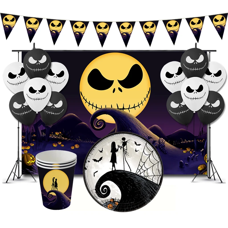 

Nightmare Before Christmas Party Decorations, Game Sally Theme Supplies, Banner and Cups