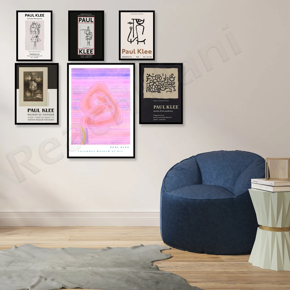 Paul Klee Abstract Art Poster, Daytime Music 1940, Dying Plant 1922 | 
