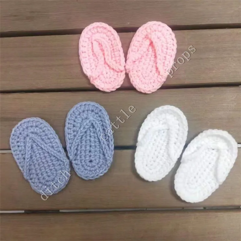 

Newborn photography props, cotton crochet slippers