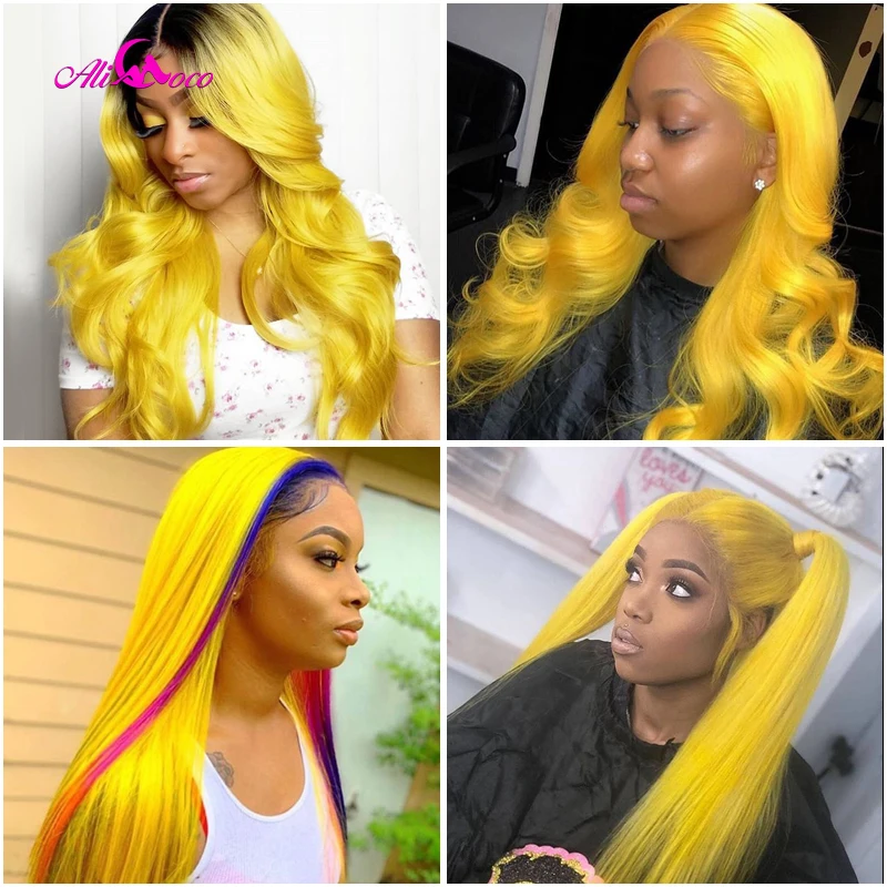 Ali Coco Yellow Brazilian Straight Human Hair Bundles With Closure 8-28 Inch 3/4 Bundles With Closure 100% Remy Hair Extension