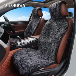 AUTOROWN 100% Australian Sheepskin Car Seat Covers Four Seasons Car Interior Accessories Universal For Toyota Mazda Kia Honda