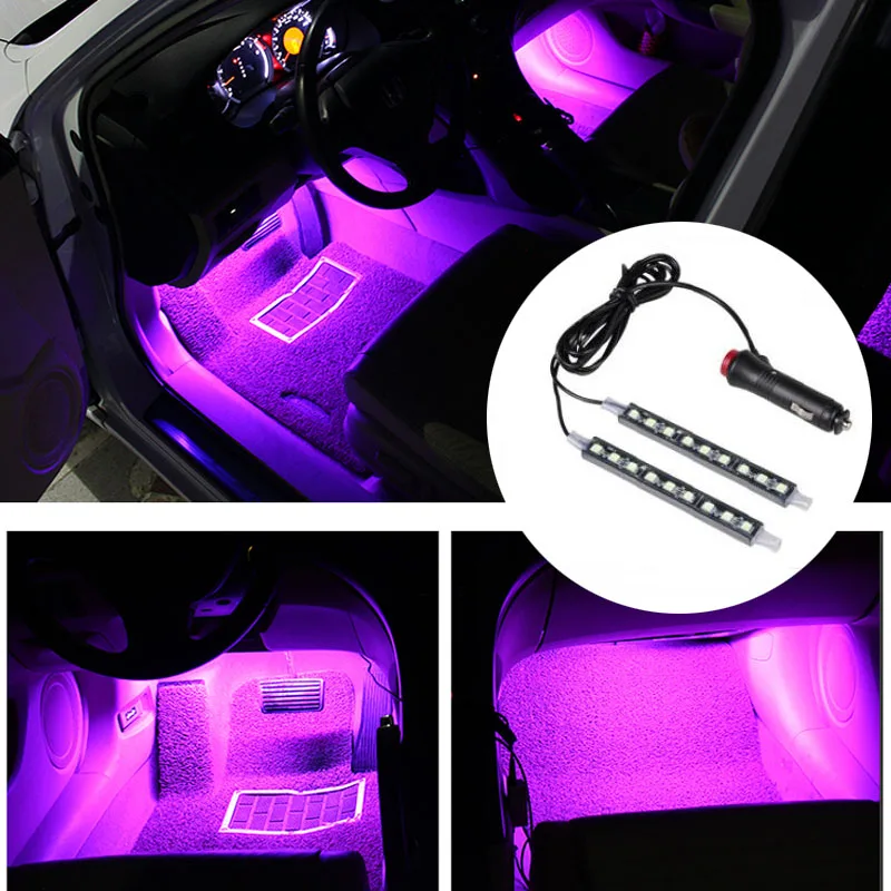 Car 9 LED 2 in 1 Floor Feet Atmosphere Lamp Decoration Lamp for Ford Focus Fusion Escort Kuga Ecosport Fiesta Falcon EDGE/