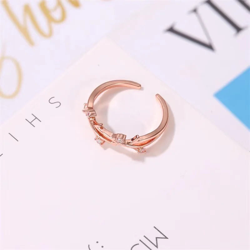 حزيم الزركون زهرة خواتم للنساء مجوهرات الشرير زوجين خواتم أصابع سليذرين البخار أنيلو على شجرة الهندسة الدائري بالجملة