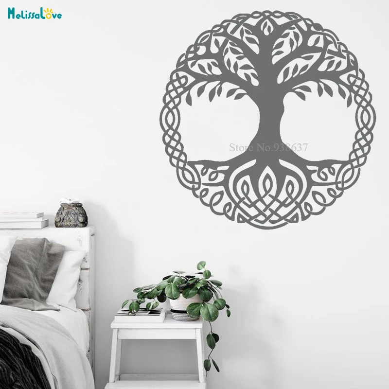 Tree of Life Decal Inspired Wall Decal Kabbalah Symbol Windows Decor Living Room Home Decoration Vinyl Wallpaper BA673-5