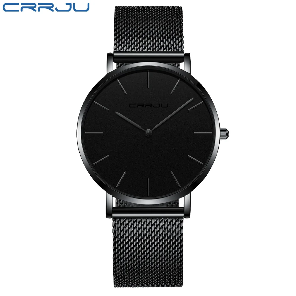 CRRJU – montre de Sport pour hommes, nouvelle mode, Top marque de luxe, étanche, Simple et Ultra-mince, horloge à Quartz