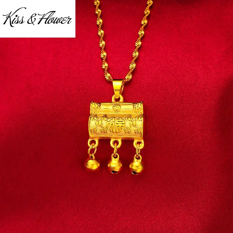 

Красивые ювелирные изделия KISS & FLOWER PD60, оптовая продажа, Модный женский подарок на день рождения и свадьбу, Винтажный Золотой кулон 24 карата ...