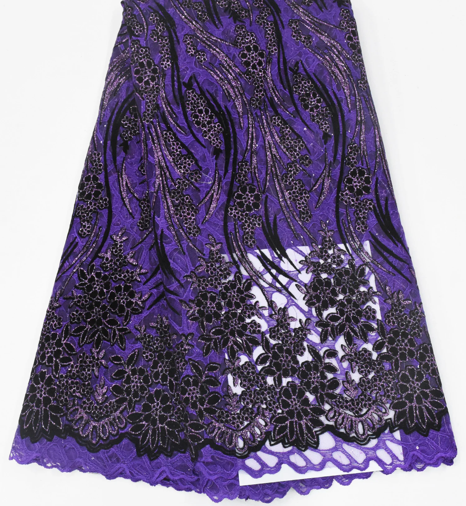 

Purple African Lace Fabric 2021 High Quality Lace Embroidered Nigerian Sequin Lace Fabrics French Tulle Lace Fabric Sewing DYF-1