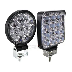 9 LED 27W 16 LED 48W Spot Work Light 12V 24V Car LED Spotlight Square Round Auto Truck Off Road Mini Ledbar Offroad Accessories