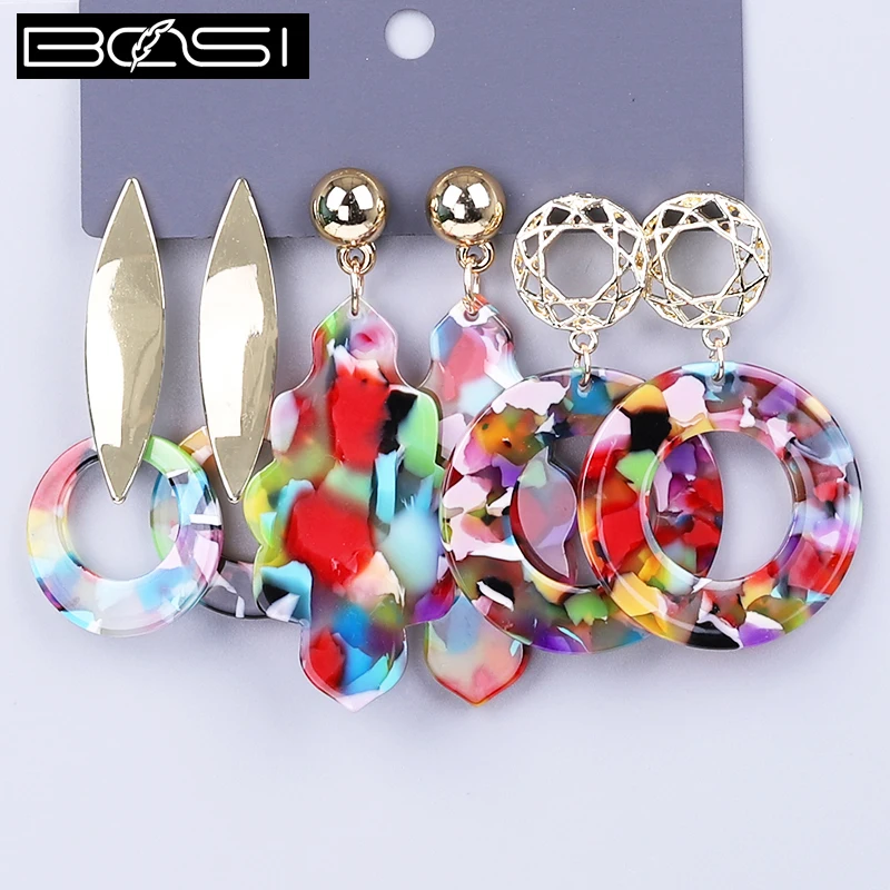 BOSI acrylic set earrings fashion jewelry drop earrings Women minimalist long earrings bohemian simple earring wholesale boho cc