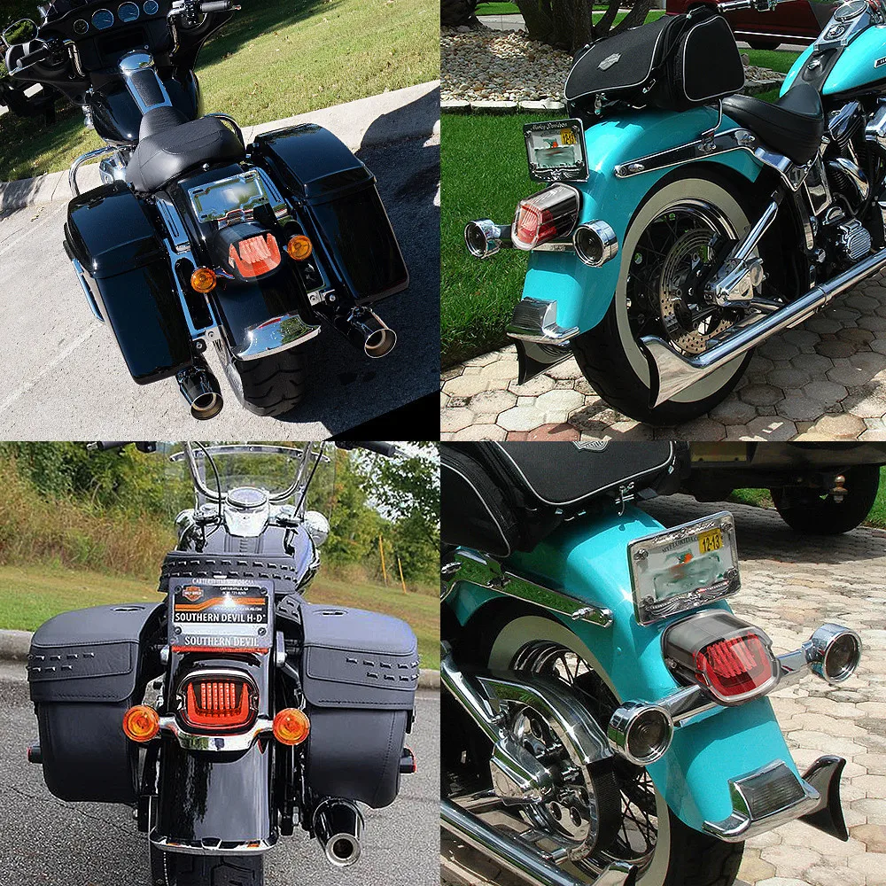 Newest Design Rear Brake,Runing Lights Motorcycle LED Taillight for Harley Sportster XL883 XL1200C Softail Touring Road Glide