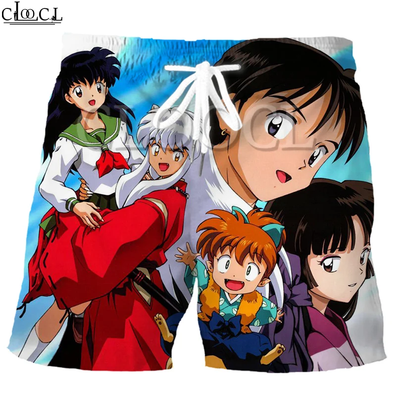 

CLOOCL шорты-боксеры из японского аниме Inuyasha для мужчин, модные шорты с 3D принтом, новинка 2021, летние спортивные шорты в стиле Харадзюку для отдыха