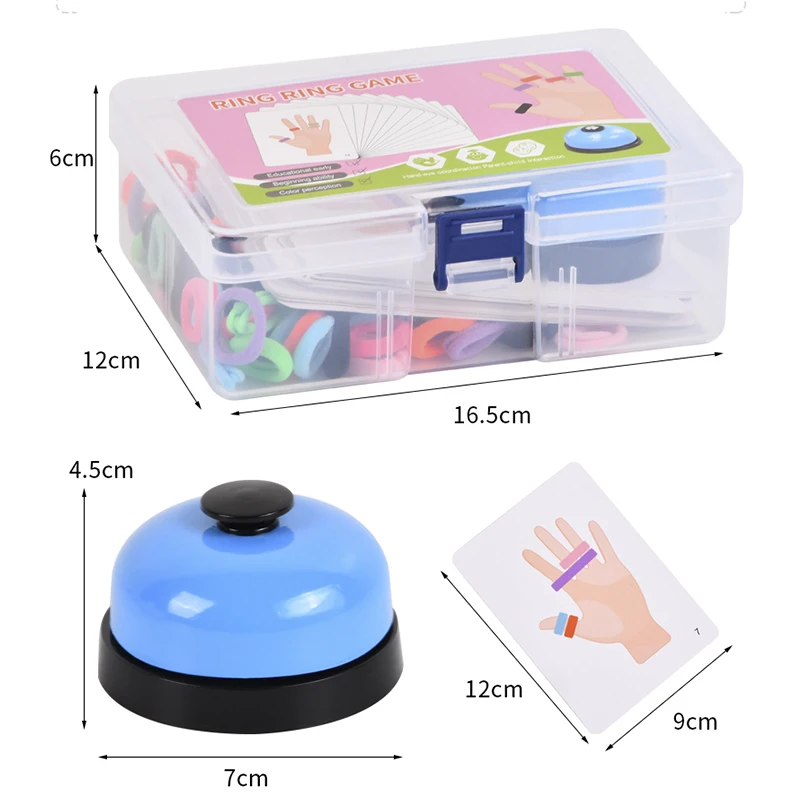 Montessori cor cognição correspondência quebra-cabeça anéis de dedo crianças pai-filho interativo jogo de mesa brinquedos educativos para crianças