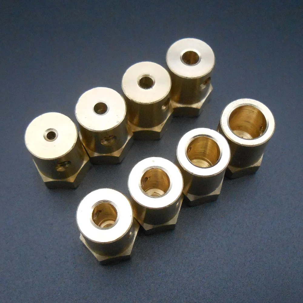 2X12MM Lục Giác Bằng Đồng Trục Động Cơ Khớp Nối Khớp Nối 2MM 3MM 3.17MM 4MM 5MM 6MM 7MM 8MM L = 18MM Cho Bánh Lốp DC * FD895-902