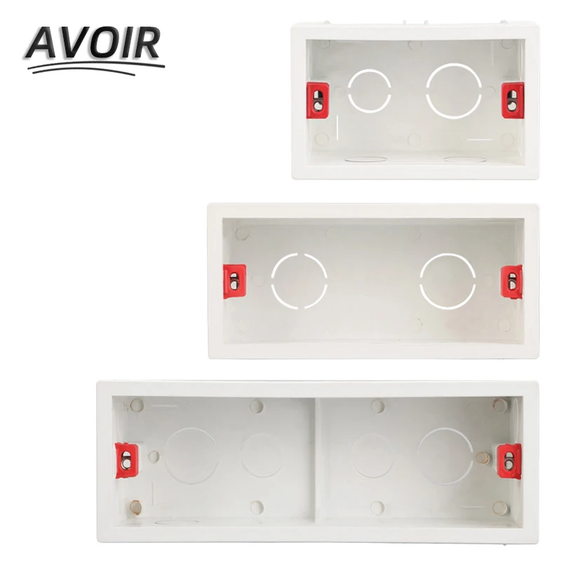 Avoir 118 Type Mounting Box Internal Cassette Junction Wiring Case Wall Light Switch Socket US AU Standard Back Box 154 197