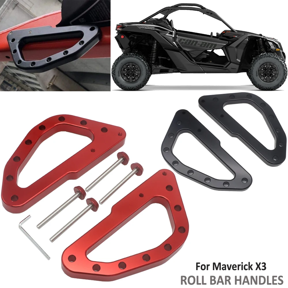 

For Can-Am Maverick X3 XDS XRS XMR XRC Turbo RR X3 2017 2018 2019 2020 2021 Heavy Duty Billet Aluminum Roll Bar Grab Handles
