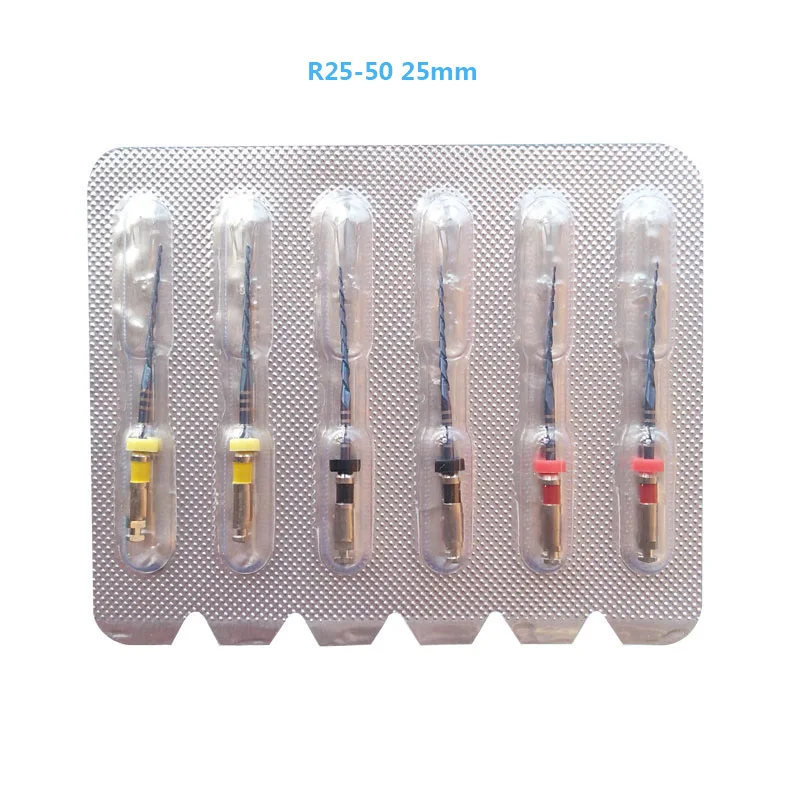 R25 31Mm Vergelden Bestanden Dental Blauw Warmte Activering Bestand Vergeldende Motion Niti Bestanden Tandarts Endodontische Behandeling Gereedschap