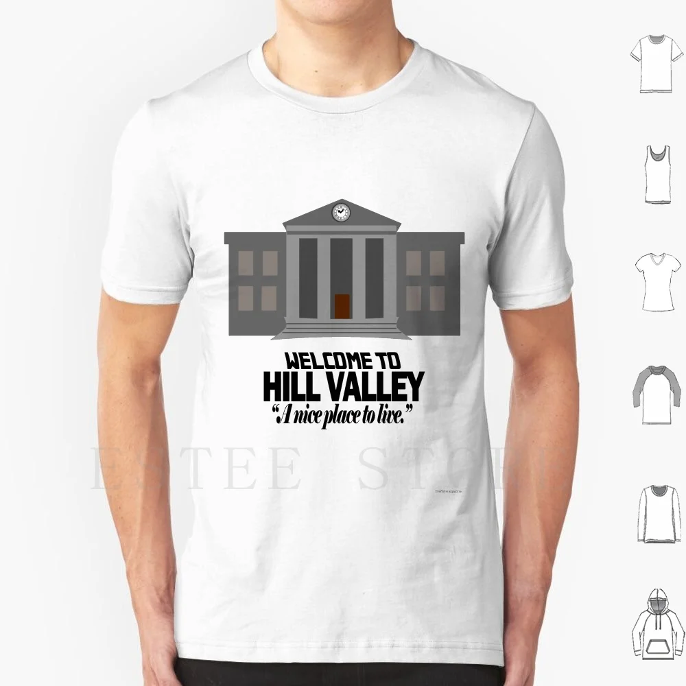 Welcome To Hill Valley T Shirt Print Cotton Back To The Future Cinema Movie Michael J Fox Back To The Future Christopher Lloyd