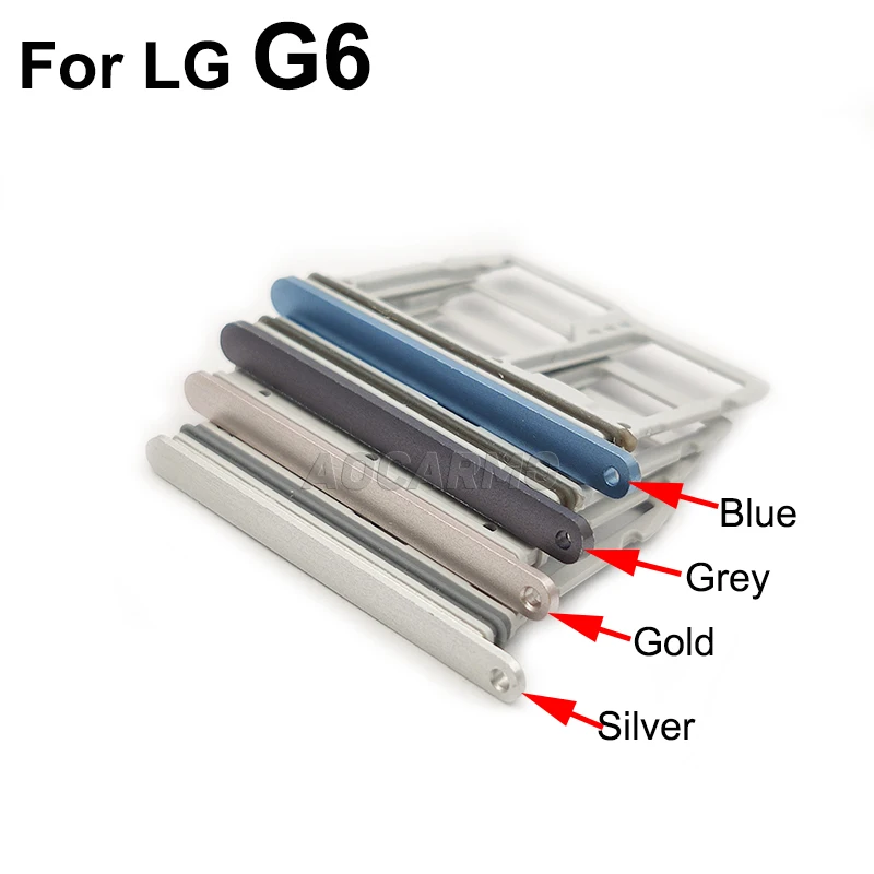 Aocarmo-MicroSD مقبس بطاقة الذاكرة ، نانو سيم بطاقة صينية ، فتحة استبدال جزء ل LG G6 ، US997 ، VS988