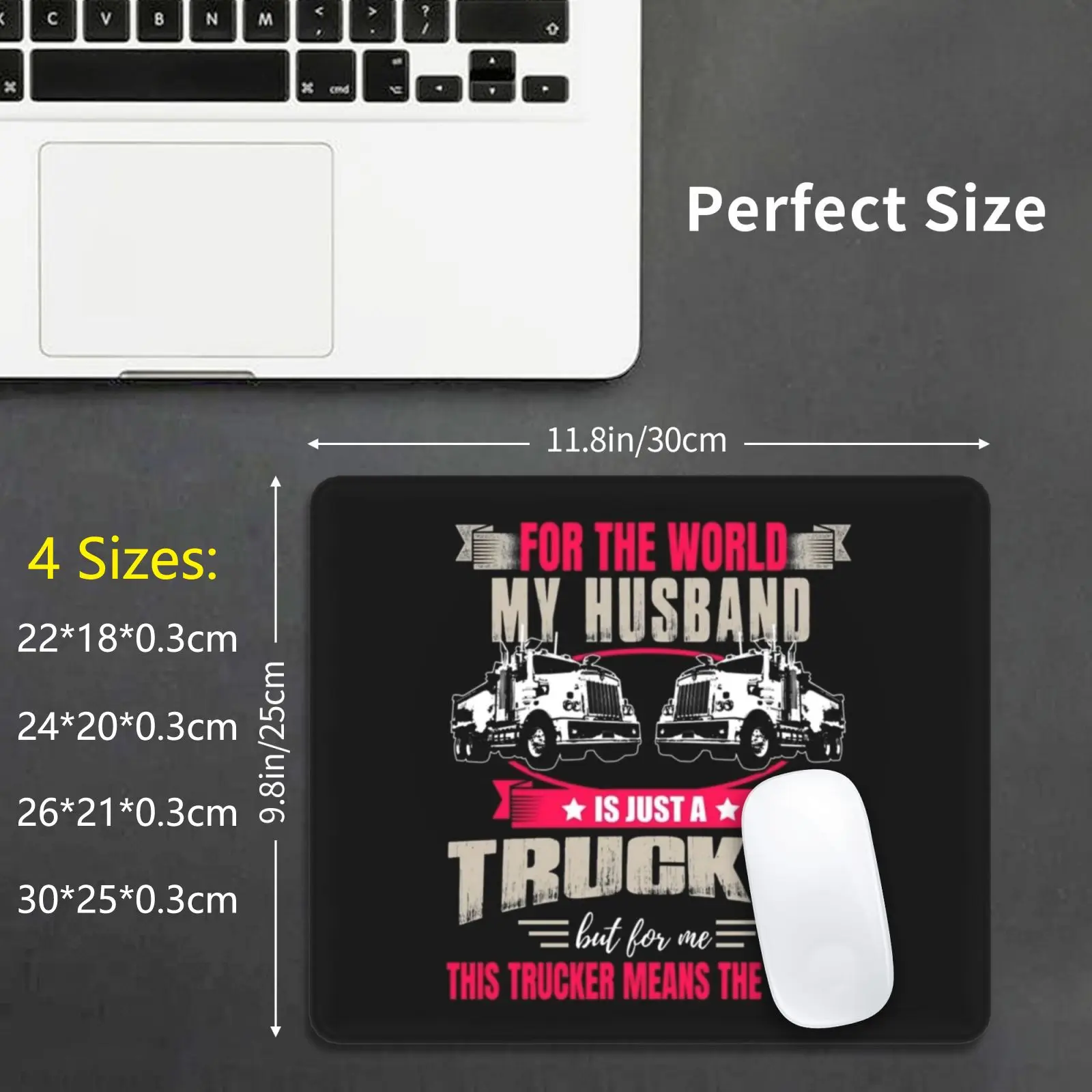 Funny Truck Driver Husband Logistics Highway Gift Mouse Pad DIY Print Cushion Truck Trucker Job Autobahn