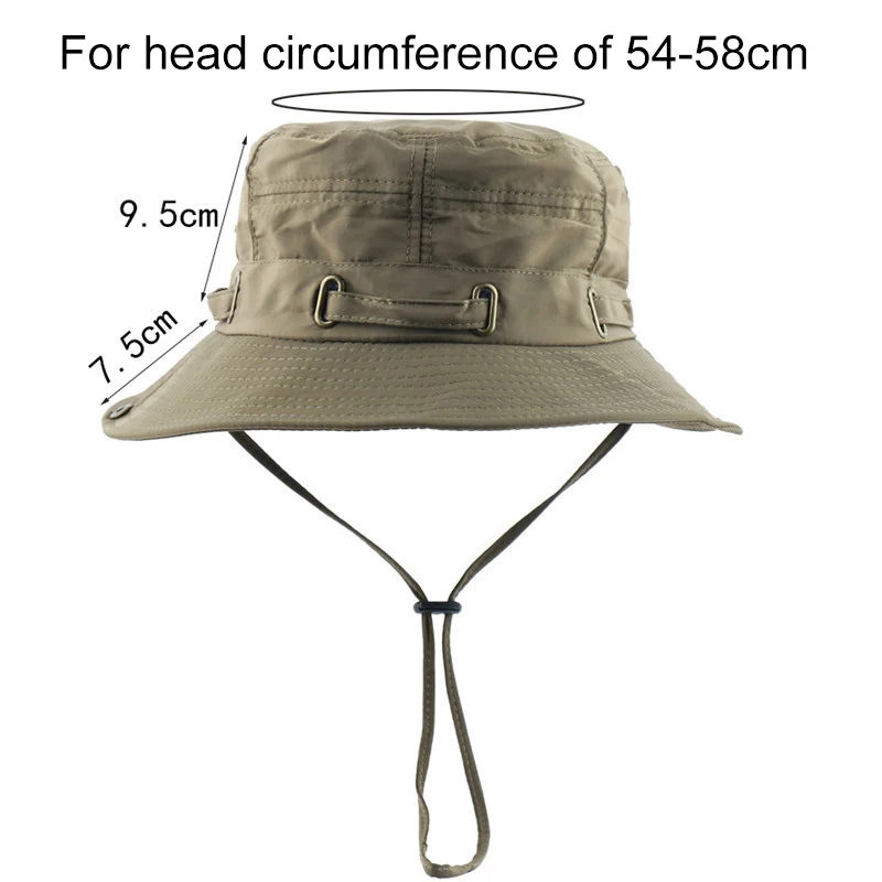 UPF 50+ Beach Cap Bucket Hat Men Women Boonie Hat Summer UV Protection Military Army Hiking Tactical Outdoor Sun Hat Fishing