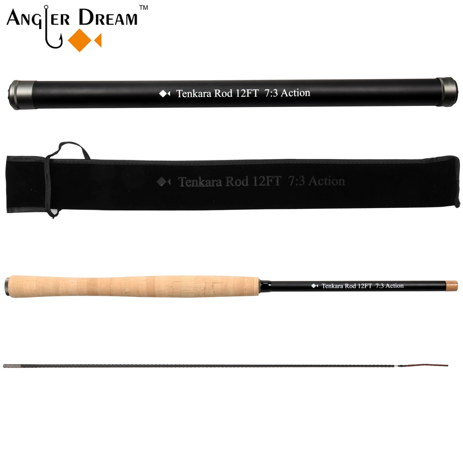 

Tenkara Fishing Rod with Spare Tip, Telescopic Fly Fishing Rod, Fast Action, 12ft/13ft