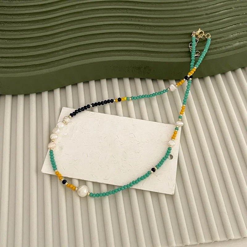 women exquisite small freshwater pearls necklace handmade adjustable beaded choker fashion bohemian jewelry gifts wholesale
