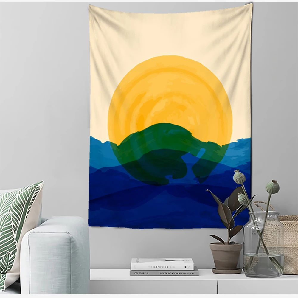 Nature Landscape Tapestry Wall Hanging Aesthetic Trippy Hippie Tapestries Beach Towel Shawl Throw Sheet Home Room Decor