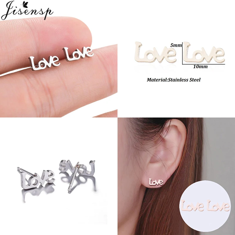 Jisensp Fashion Small Deer Stud Earrings for Women Girls Stainless Steel Jewelry Earing Cute Star Paw Earrings Christmas Gift