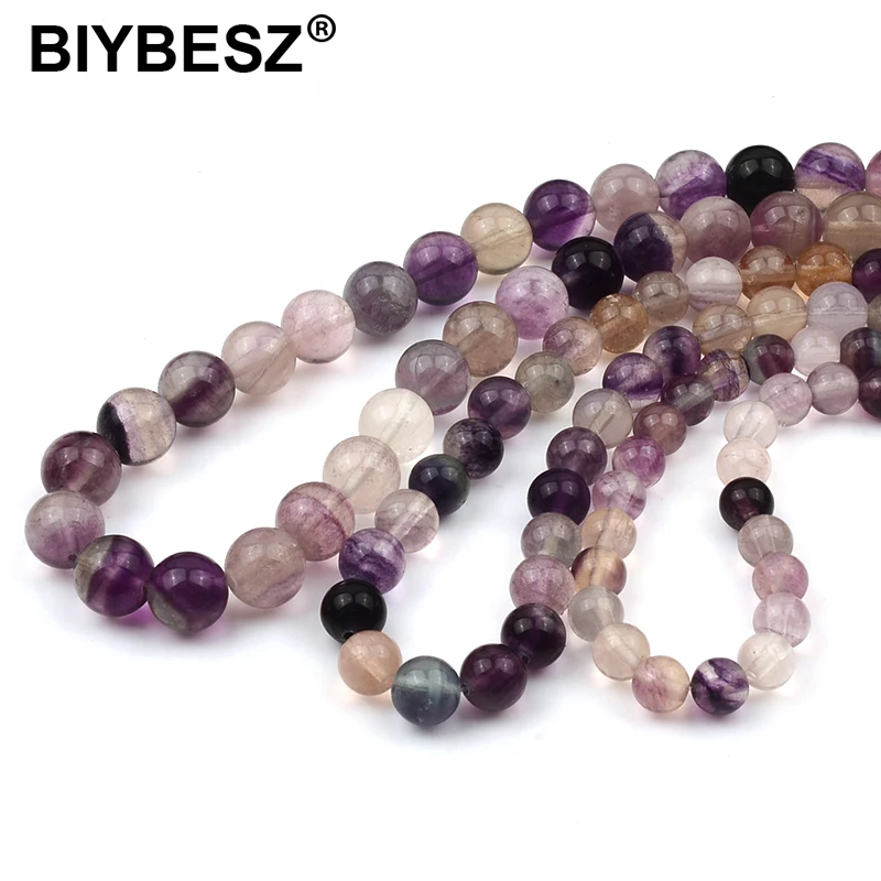 

Natural Stone Purple Crack Round Loose Spacer Beads For Jewelry Making DIY Bracelets 6MM 8MM 10MM