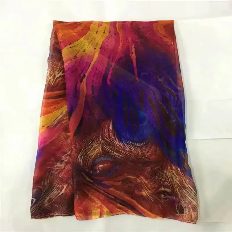 

2020 New Fashion High Quality Printed Silk Chiffon Fabric 5 Yards For Ladies To Wear Soft Comfortable Silk Fabric.L11121