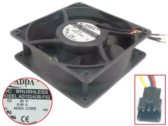 

ADDA AD1224UB-F52 DC 24V 0.40A 120X120X38mm Server Cooling Fan