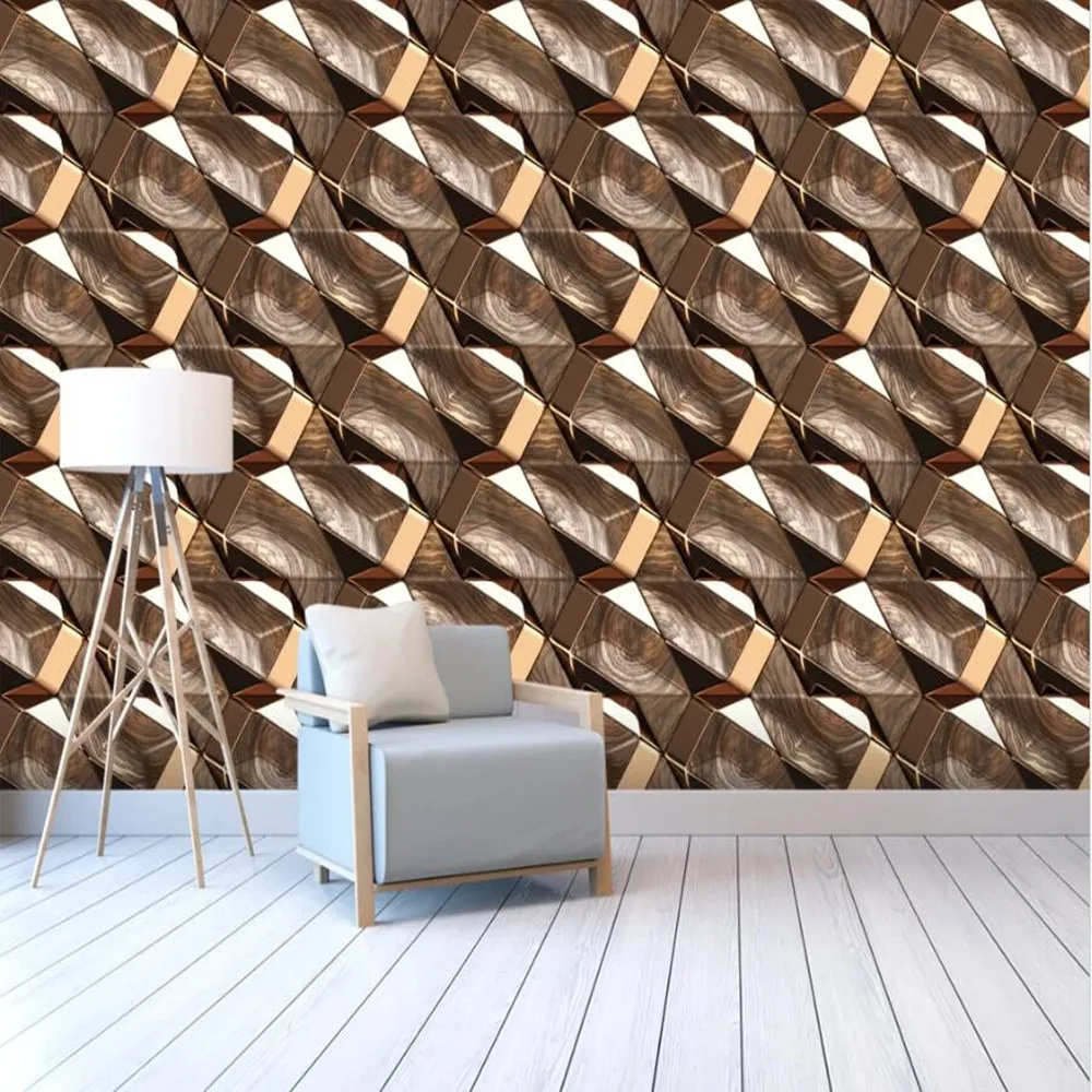 milofi custom large mural wallpaper 3D abstract wood grain stereo graphic background mural wallpaper