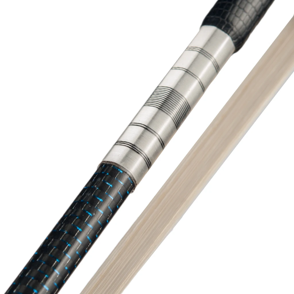 LOMMI Violin Bow 4/4 Full Size Carbon Fiber Stick Braided Ebony Forg White Mongolia Horsehair Fast Response For Advanced Player