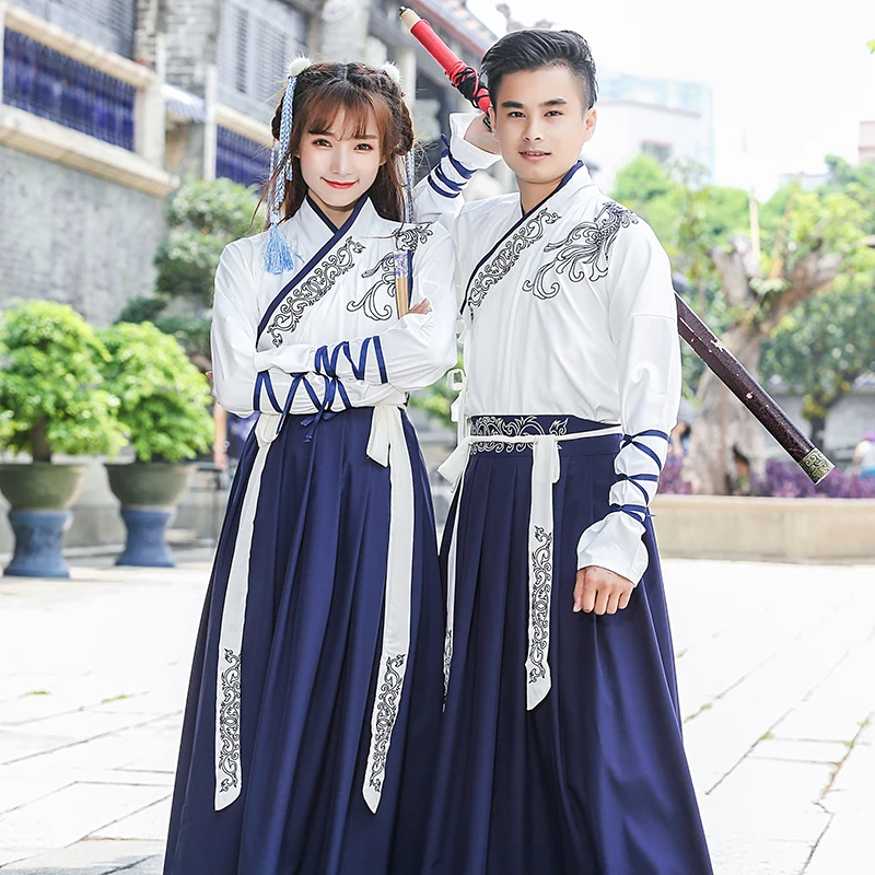 Vestido tradicional chinês hanfu, elegante, dinastia tang, roupas de princesa, homem, espadachim, casal, vestido cp, traje de dança antiga