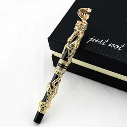 High Quality Jinhao Metal Snake Fountain Pen Luxury Calligraphy Ink pen Iraurita Cobra 3D Pattern Gift 0.5 Nib Office Supplies