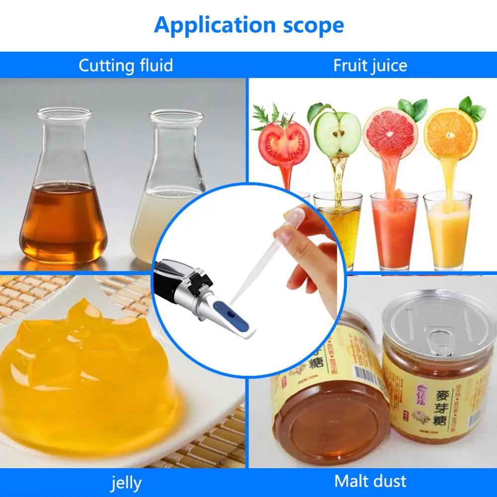 Yieryi Hand-held Brix Refractometer 0-20% Sugar Meter Refractometer Digital Sugar Testing Tool for Honey,food,fruit Juice