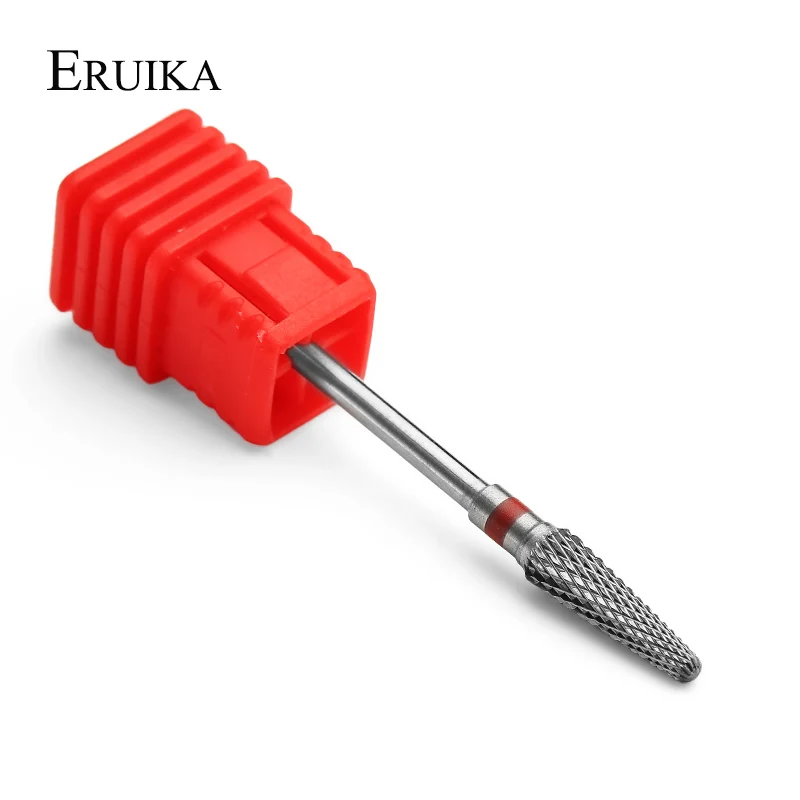 ERUIKA 1pc Carburo di Cuspidal Nail Punta del trapano Fresa Apparecchi per Manicure Macchina Rimuovere Gel Del Chiodo Fresa Trapano Accessori