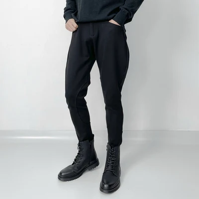 

Fashion Brand Harem men's casual tapered trousers autumn Winter Korean edition stylish men's loose black slim chaps